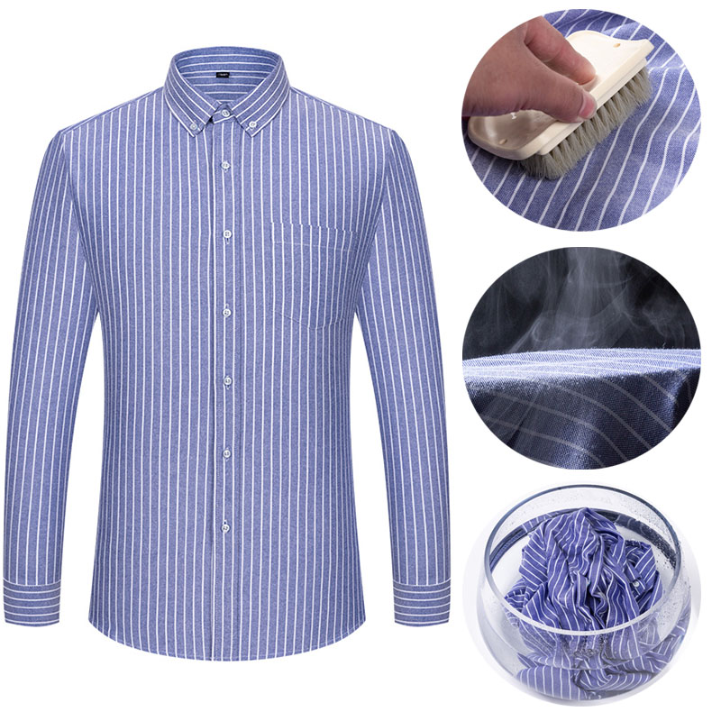 100% 순면 통기성 남성 옥스포드 긴팔 캐주얼 체크  - Oxford Cotton Casual Shirt Business 리뷰 및 가격