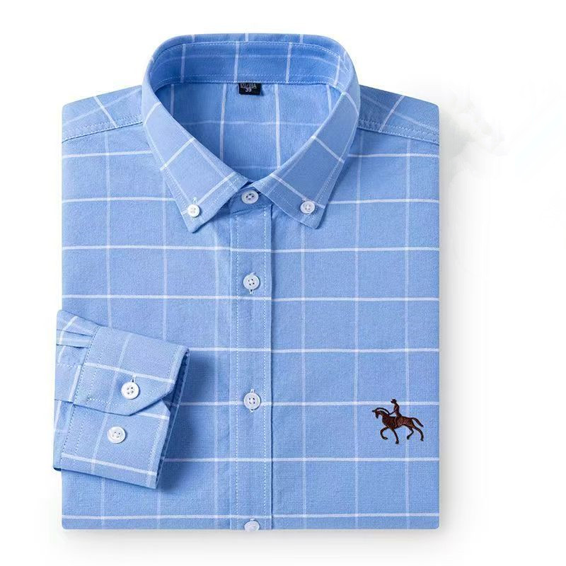 100% 면 소재의 남성용 옥스포드 셔츠, 긴 소매,  - Oxford Cotton Casual Shirt Business 리뷰 및 가격