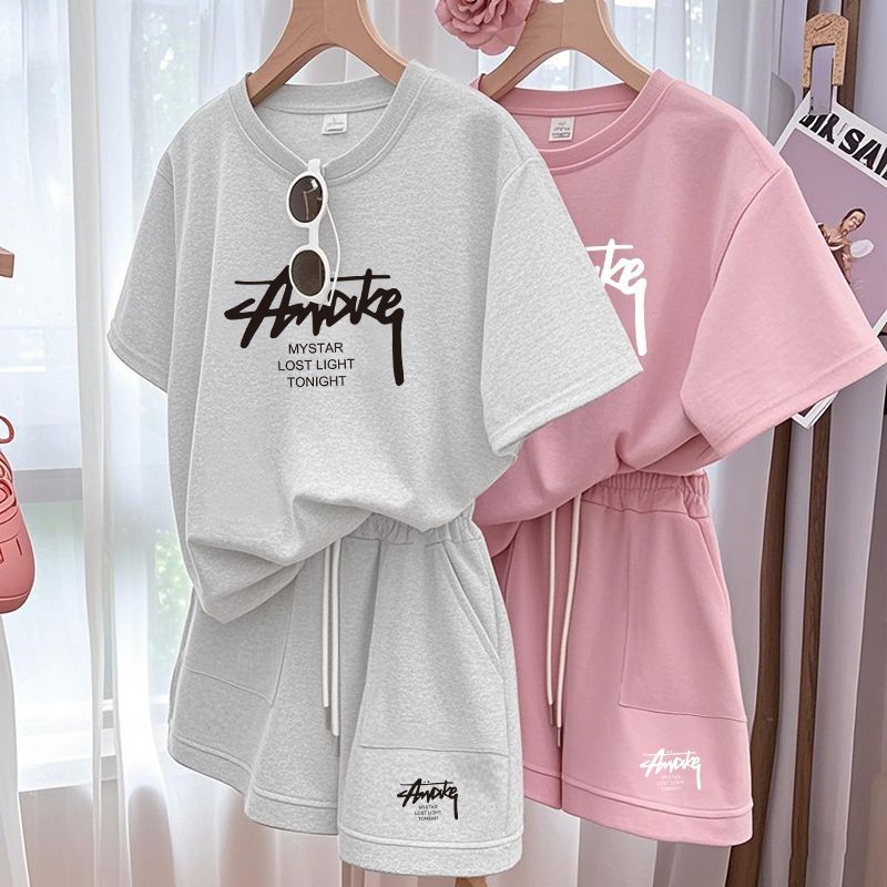 새로운 여성 플러스 사이즈 세트 성인 반팔 및 반바지  - Shirts 리뷰 및 가격